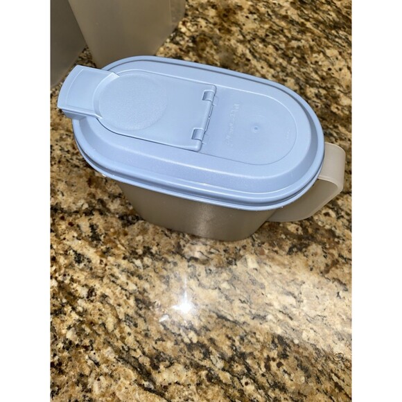 Vtg Tupperware Canister/Storage Containers Set of 3 w/Lids Blue - Picture 5 of 8